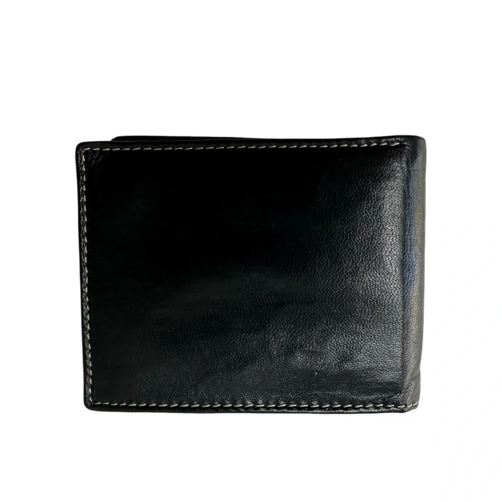 Men's Genuine Leather Black Slim Wallet